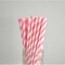 Bakell - Light Pink and White Striped Cake Pop Party Straws - 24pc